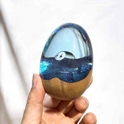 Suitable for Office and Home, Resin Wood Egg