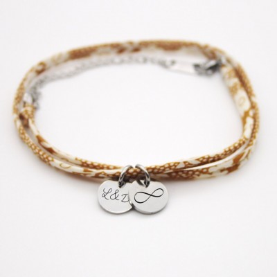 Personalized bracelet in liberty cord ,First name bracelet, Birth gift, mom mimi Mother's day