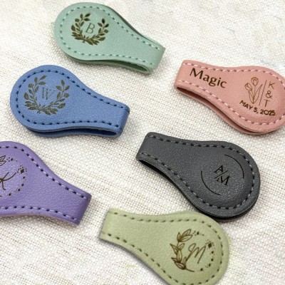 Engraved leather bookmark magnetic gift for book lovers gift