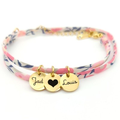 Personalized Liberty Cord Bracelet, Mom、Nana Bracelet, Birth Gift, Bridesmaid Jewel, Mother'sDay Personalized Gift