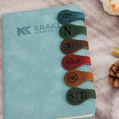 Engraved leather bookmark magnetic gift for book lovers gift