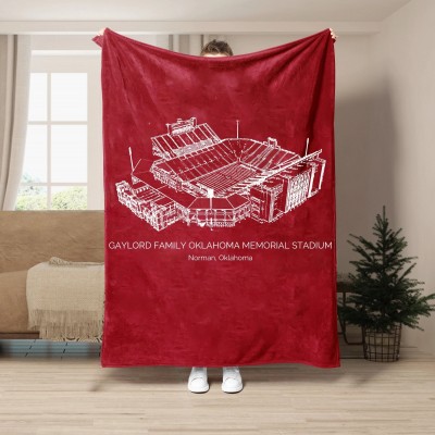 Gaylord Family Oklahoma Memorial Stadium - College Football Blanket.