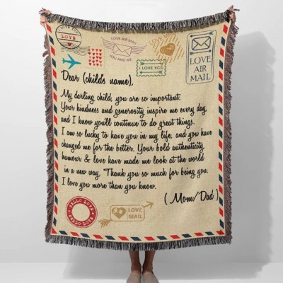 Mother's Day Gifts - Gifts for Mom - Personalized Mom Blanket - Letter to Mom.