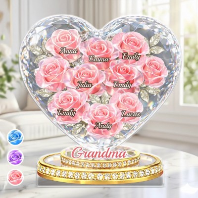 Custom Acrylic Plaque - Personalized Mother's Day Gifts For Mom, Grandma - Mom Love Never Ends