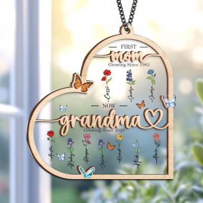 Mother's Day Gifts for Grandma with Grandkids Birth Flower.
