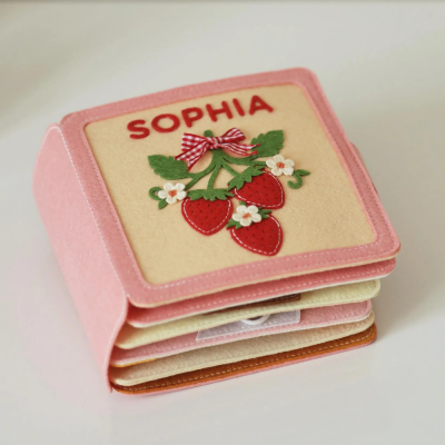Personalized Handmade Felt Quiet Book With Kid's Name.