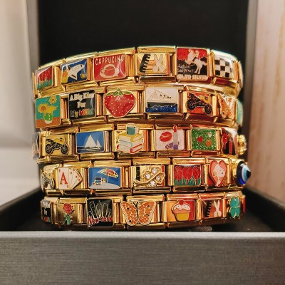 Custom Italian Charm Bracelet Gold Italy Charms Bracelet Vintage Best Friend Bracelet