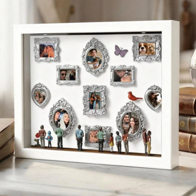 Mini Museum Silhouette Box with Photo,Keep Mom's Memory.