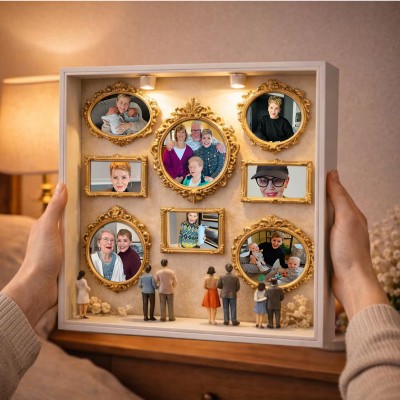 Mini Museum Silhouette Box with Photo,Keep Mom's Memory.