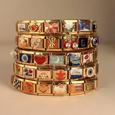 Custom Italian Charm Bracelet Gold Italy Charms Bracelet Vintage Best Friend Bracelet