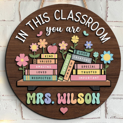 Cute Teacher Door Sign, Back to School Gift.