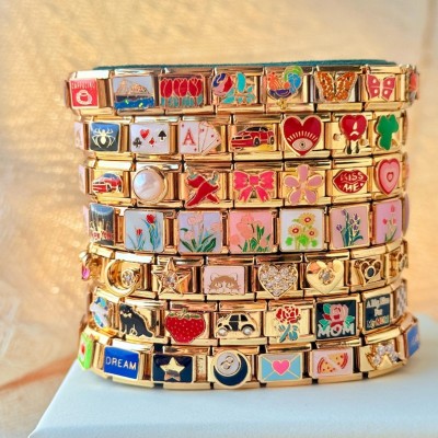 Custom Italian Charm Bracelet Gold Italy Charms Bracelet Vintage Best Friend Bracelet