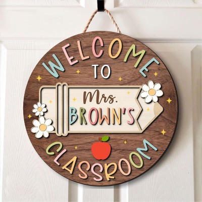 Cute Teacher Door Sign, Back to School Gift.