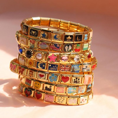 Custom Italian Charm Bracelet Gold Italy Charms Bracelet Vintage Best Friend Bracelet