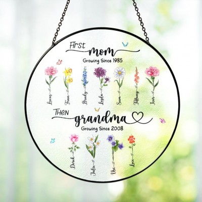 Mother's Day Gifts for Grandma with Grandkids Birth Flower.