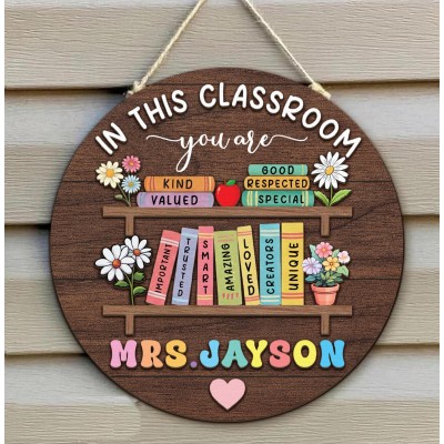 Cute Teacher Door Sign, Back to School Gift.