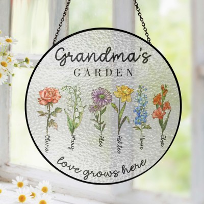Mother's Day Gifts for Grandma with Grandkids Birth Flower.