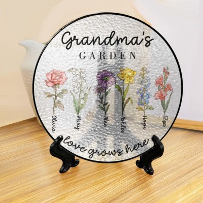 Mother's Day Gifts for Grandma with Grandkids Birth Flower.